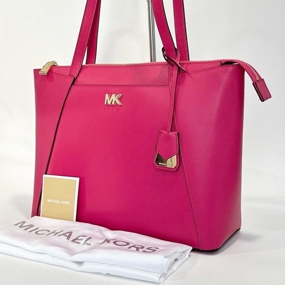 Michael Kors Handbags - Michael Kors Maddie Medium East West Top Zip Tote Bag in Ultra Pink